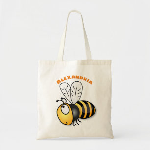 Tote Bag Illustration de dessin animé d'abeilles joyeux