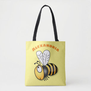 Tote Bag Illustration de dessin animé d'abeilles joyeux