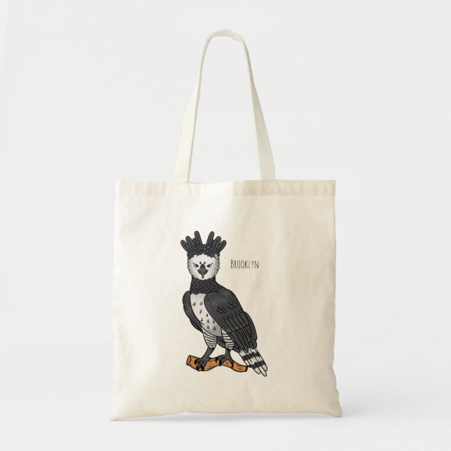 Tote Bag Illustration de dessin animé d'aigle harpie (Devant)