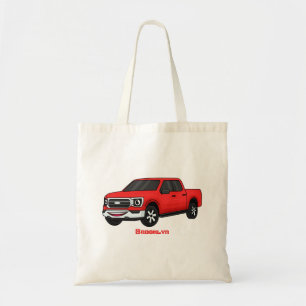 Tote Bag Illustration de dessin animé de camionnette rouge