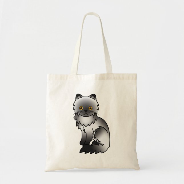 Tote Bag Illustration de dessin animé de chat persan à mant (Devant)