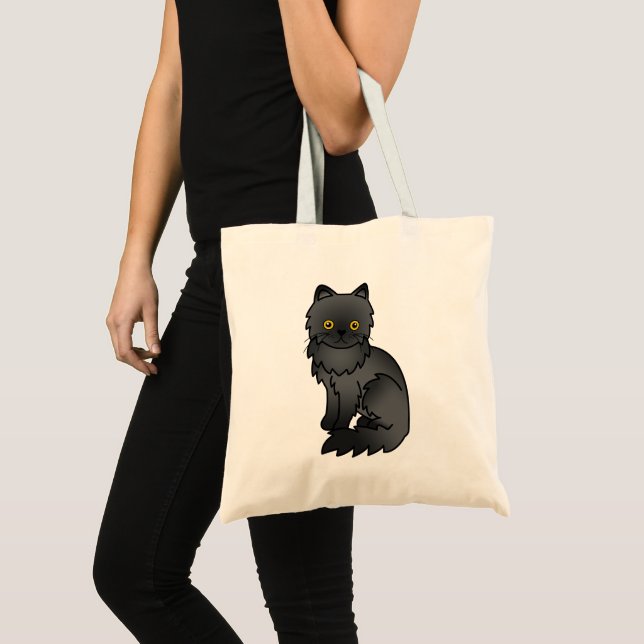 Tote Bag Illustration de dessin animé de chat persan de cou (Devant (produit))