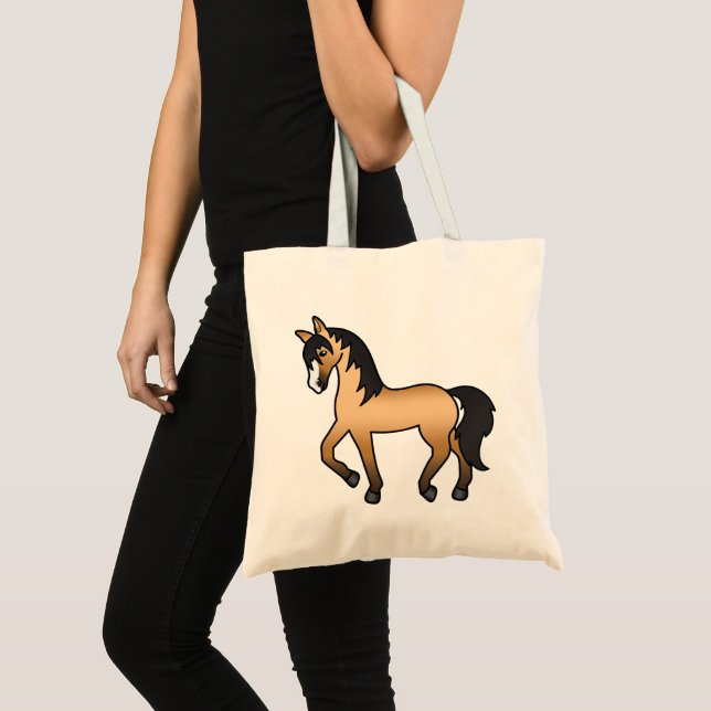 Tote Bag Illustration de dessin animé de cheval buckskin tr (Devant (produit))