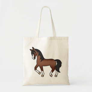 Tote Bag Illustration de dessin animé de cheval de couleur
