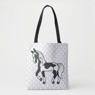 Tote Bag Illustration de dessin animé de cheval trottant Pi