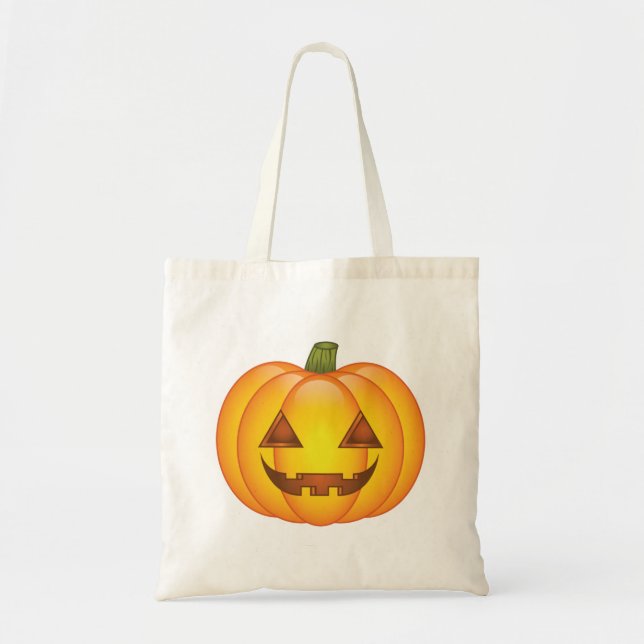 Tote Bag Illustration de dessin animé de citrouille d'Hallo (Devant)