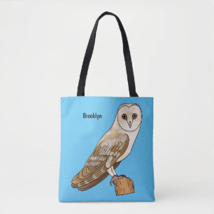 Tote Bag Illustration de dessin animé de la chouette grange