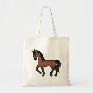 Tote Bag Illustration de dessin animé mignon de cheval bai