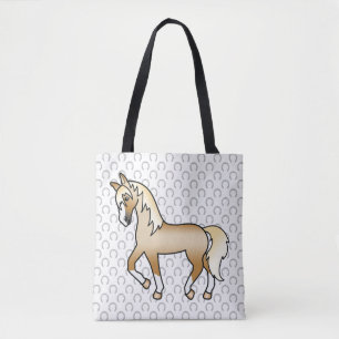 Tote Bag Illustration de dessin animé mignon de cheval trot