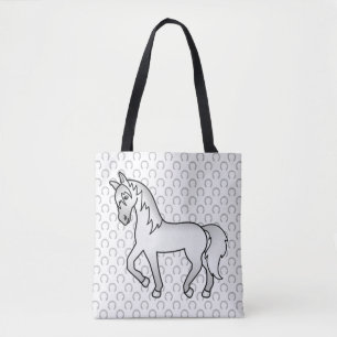 Tote Bag Illustration de dessin animé mignon de cheval trot