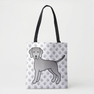 Tote Bag Illustration de dessin animé mignon de chien Weima