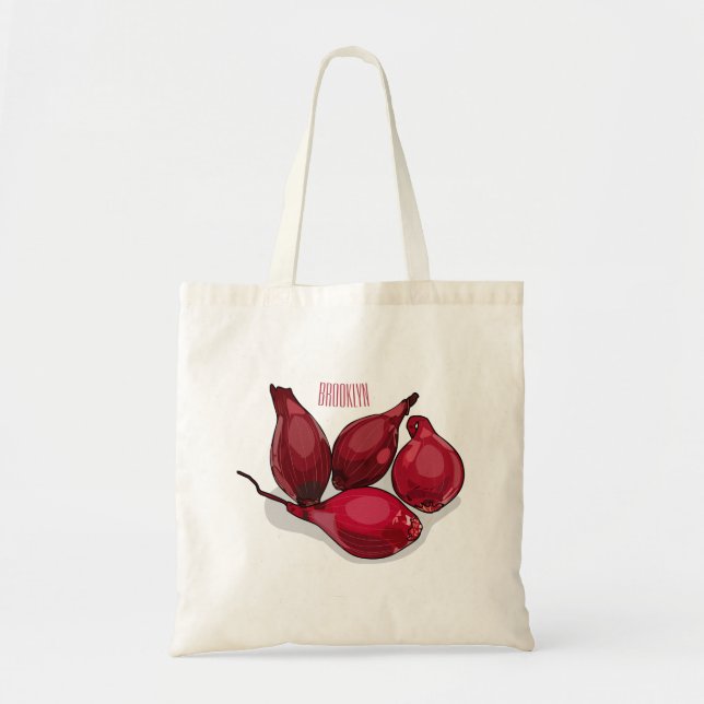 Tote Bag Illustration de dessin animé Shallot (Devant)