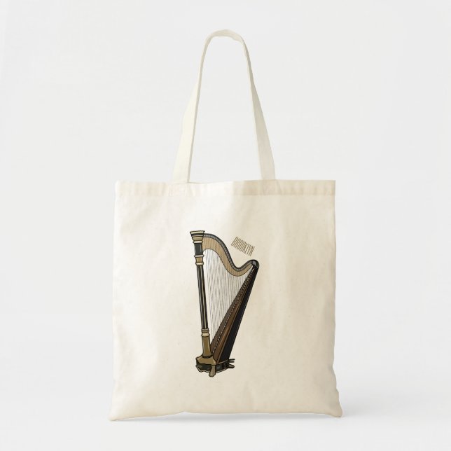 Tote Bag Illustration de dessin animé sur la harpe (Devant)
