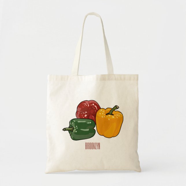 Tote Bag Illustration de dessin de Capsicum (Devant)
