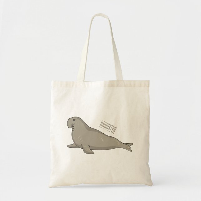 Tote Bag Illustration de dessin de phoque éléphant (Devant)