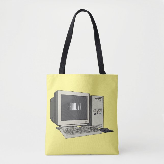 Tote Bag Illustration de dessin sur ordinateur (Devant)