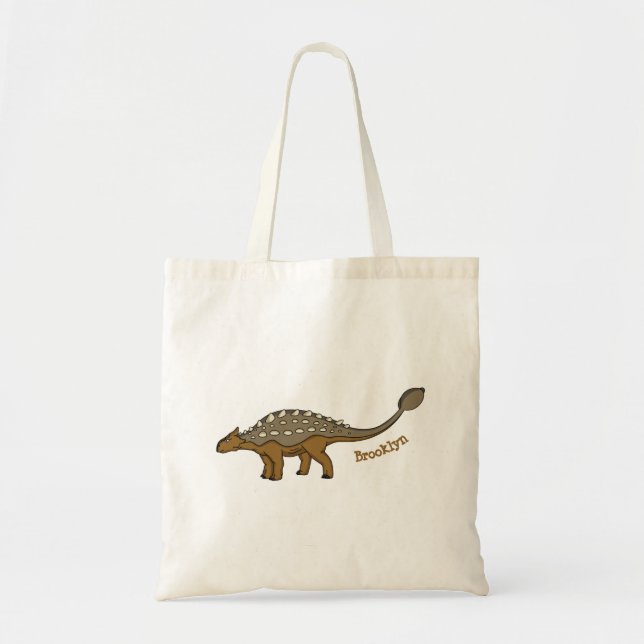 Tote Bag Illustration de dinosaure blindé Ankylosaurus (Devant)