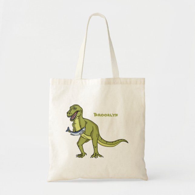 Tote Bag Illustration de dinosaure T rex drôle (Devant)
