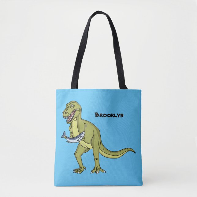 Tote Bag Illustration de dinosaure T rex drôle (Devant)