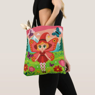 Tote Bag Illustration de fée papillon dans une forêt fantai