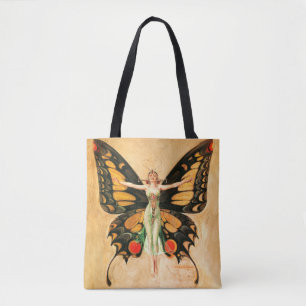 Tote Bag Illustration de femme de Leyendecker papillon Flap
