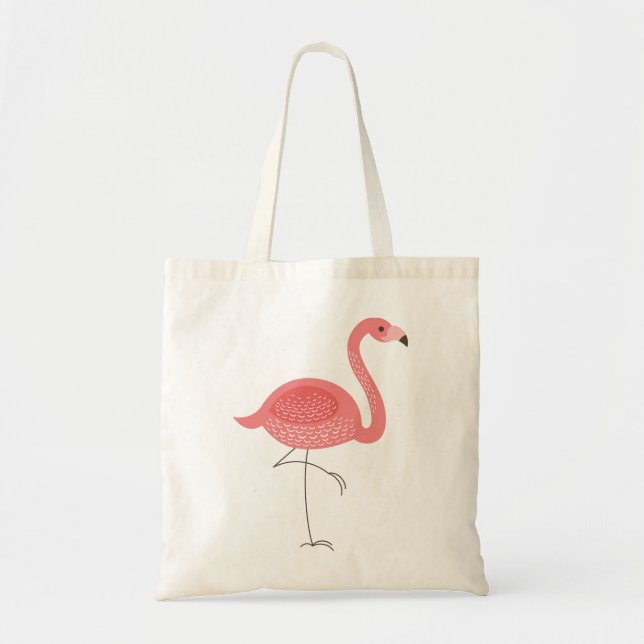 Tote Bag Illustration de Flamant rose rose mou (Devant)