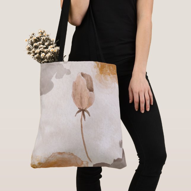 Tote Bag Illustration de fleur à l'aquarelle délicate (De près)