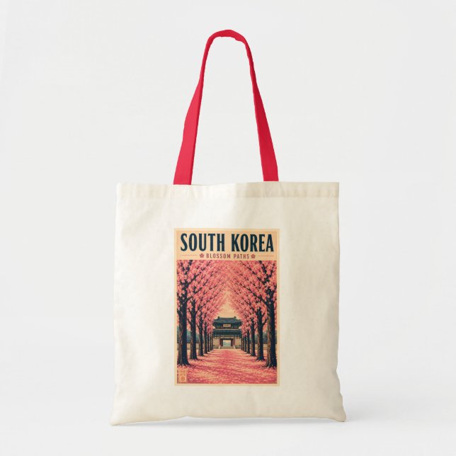 Tote Bag Illustration de fleurs de cerisier en Corée du Sud (Devant)