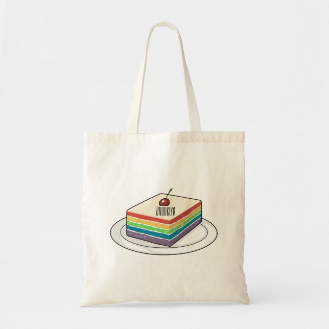 Tote Bag Illustration de gâteau arc-en-ciel (Devant)