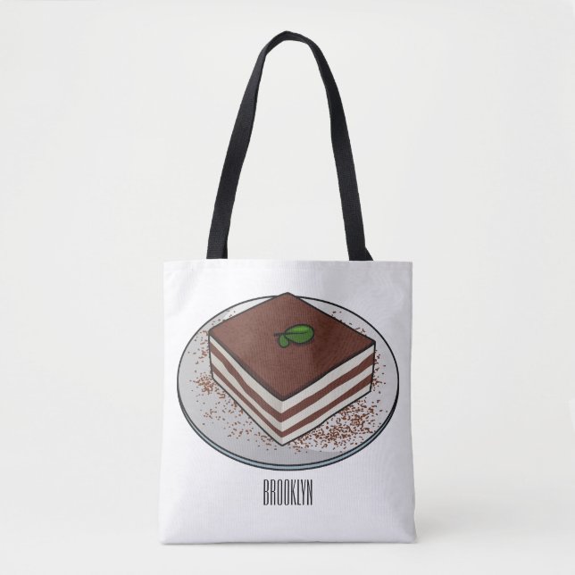 Tote Bag Illustration de gâteau de Tiramisu (Devant)