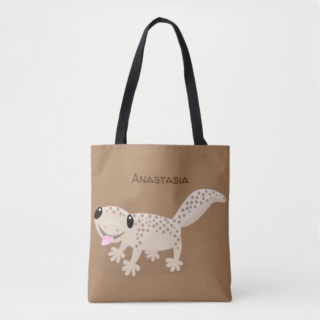 Tote Bag Illustration de gecko tan tan mignon (Devant)