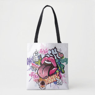 Tote Bag Illustration de graffiti avec lettres de graffitis