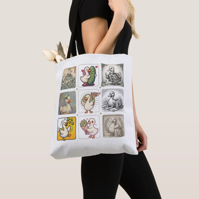 Tote Bag Illustration de grille de canard drôle (De près)