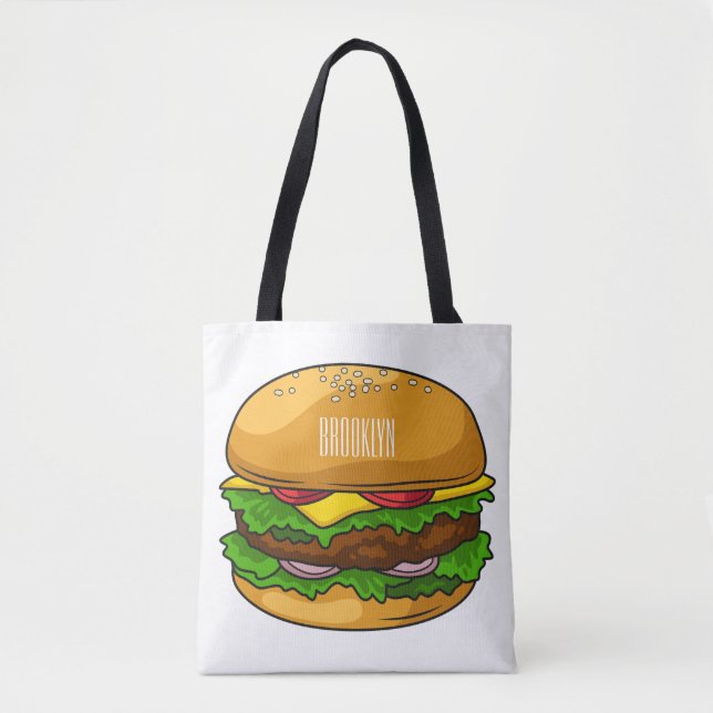 Tote Bag Illustration de Hamburger (Devant)