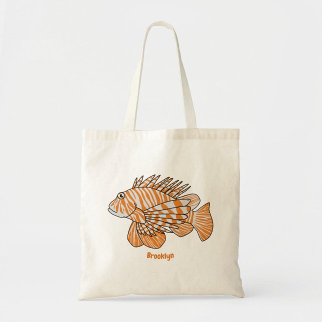 Tote Bag Illustration de Happy lionfish (Devant)