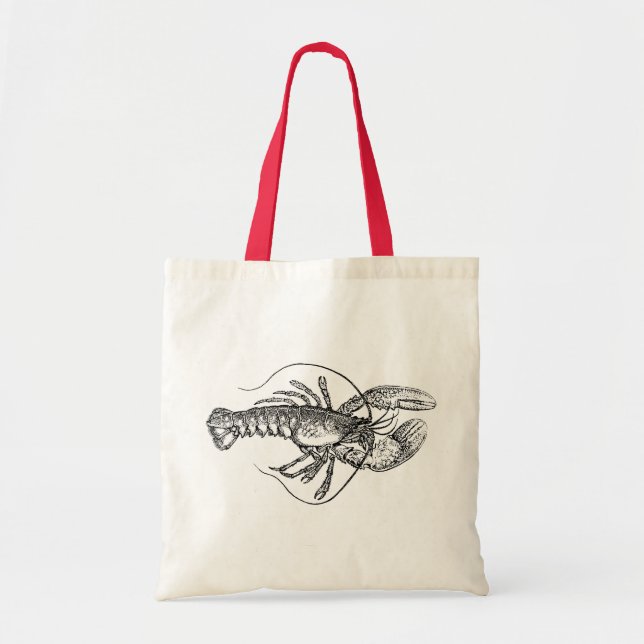 Tote Bag Illustration de homard vintage (Devant)