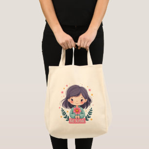 Tote Bag Illustration de Kawaii "Be Kind" - Art Intéressant