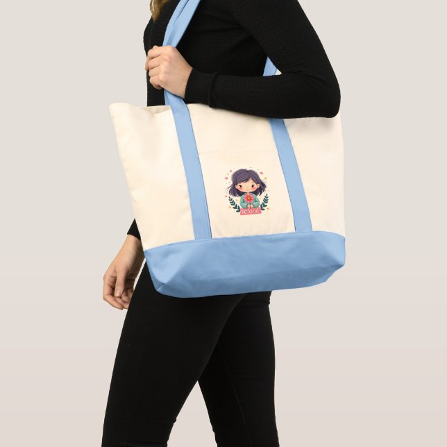 Tote Bag Illustration de Kawaii "Be Kind" - Art Intéressant (Devant (produit))