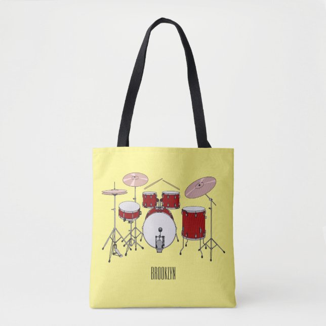 Tote Bag Illustration de kit de batterie (Devant)