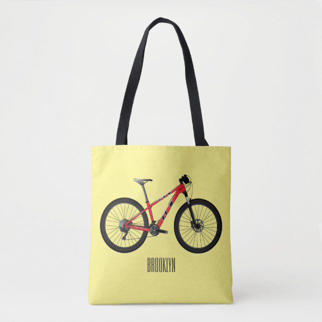 Tote Bag Illustration de la bande dessinée de vélo (Devant)