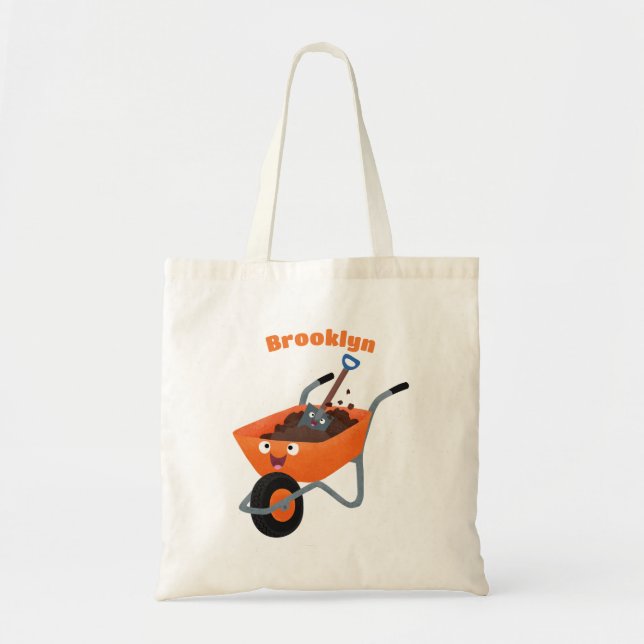 Tote Bag Illustration de la brouette en brouette orange trè (Devant)