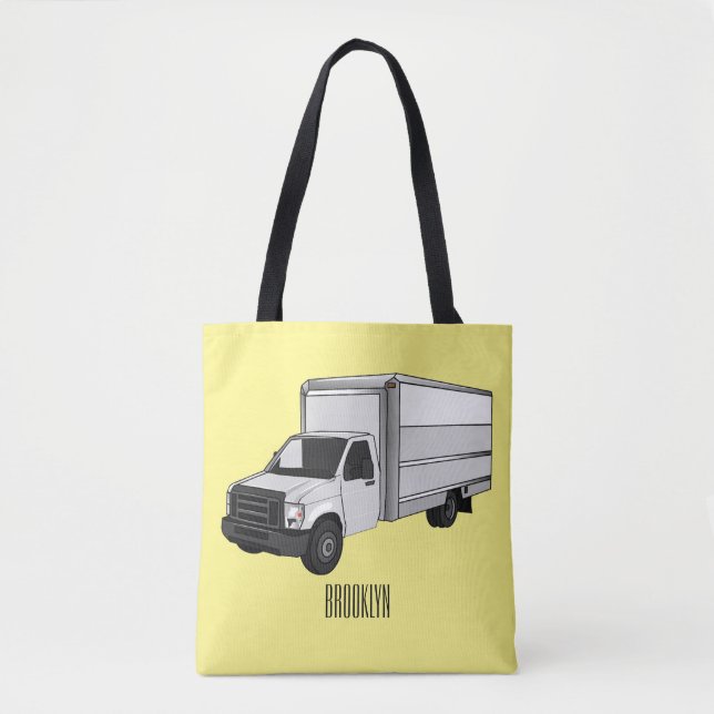 Tote Bag Illustration de la caricature du camion-boîte (Devant)