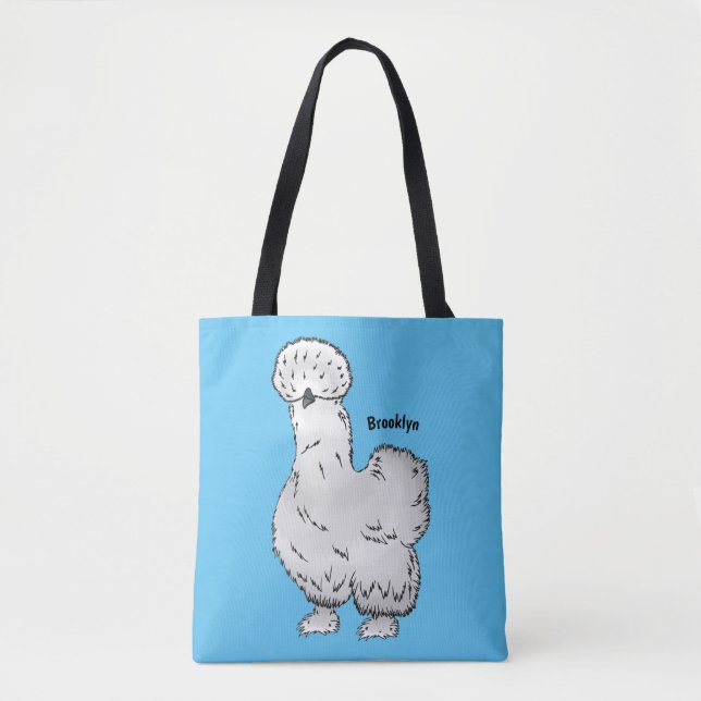 Tote Bag Illustration de la caricature du poulet Silkie (Devant)