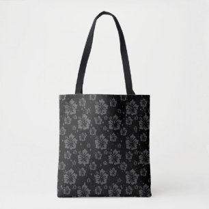 Tote Bag Illustration de la fleur noire sur l'Arrière - pla