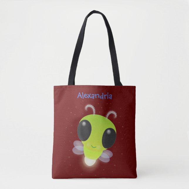 Tote Bag Illustration de la luciole vert mou (Devant)