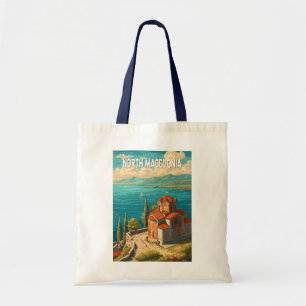 Tote Bag Illustration de la Macédoine du Nord Art de voyage
