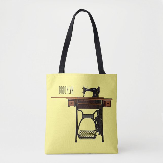 Tote Bag Illustration de la machine à coudre (Devant)