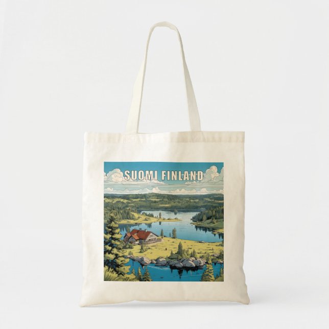 Tote Bag Illustration de la nature finlandaise (Devant)
