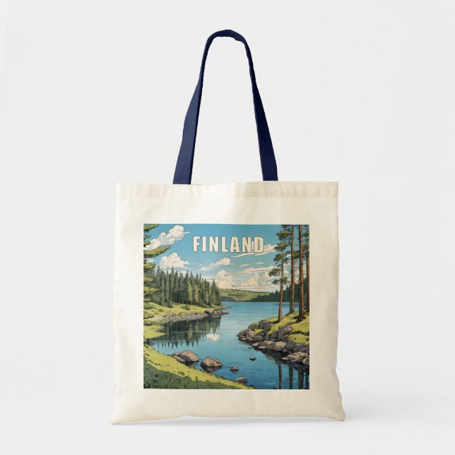 Tote Bag Illustration de la nature finlandaise (Devant)