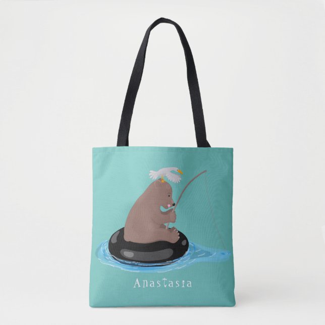 Tote Bag Illustration de la pêche de l'ourson mou (Devant)